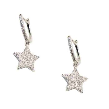 NSA|NALBORI 925 silver earrings circles pendants stars zircons