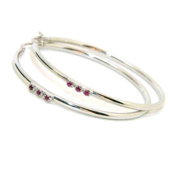 NSA|NALBORI 925 silver circles earrings 44mm trilogy cubic zirconia bayonet