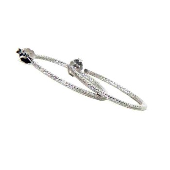 NSA|925 silver earrings circles zircons internal external 3cm brand NALBORI