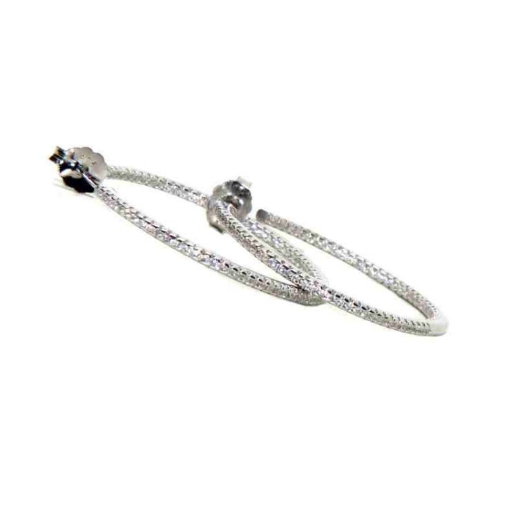 NSA|925 silver earrings circles zircons internal external 3cm brand NALBORI