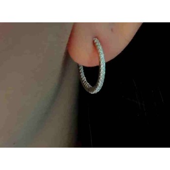 NSA|Orecchini pietre zirconi dentro fuori cerchio argento 925 2cm di marca nalbori gioielli italiani