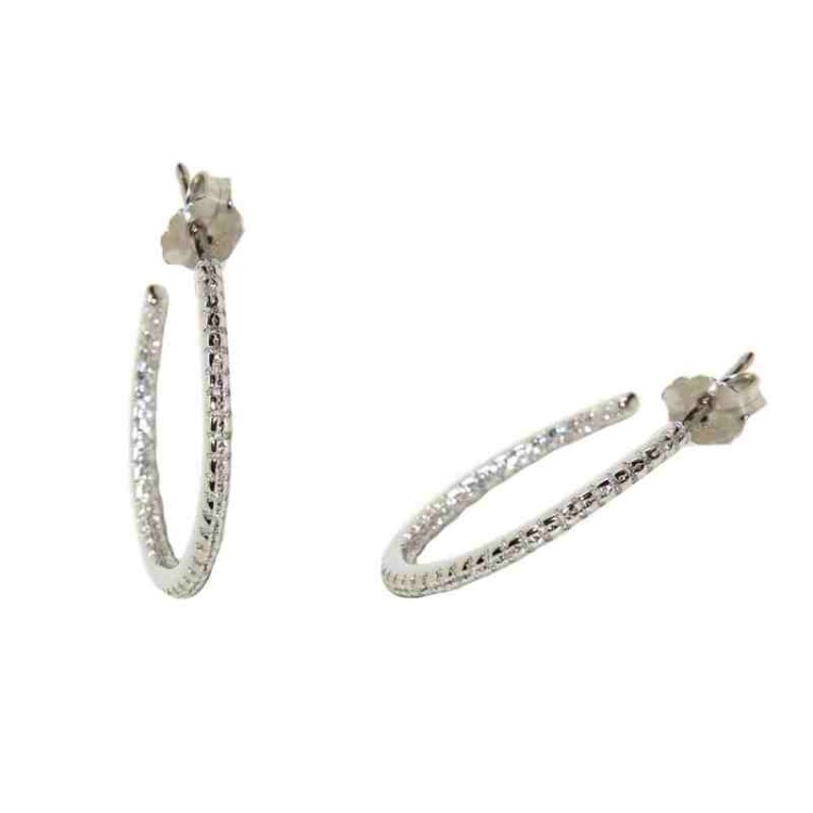 NSA|925 silver earrings circles zircons internal external 2cm brand NALBORI