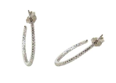 NSA|925 silver earrings circles zircons internal external 2cm brand NALBORI