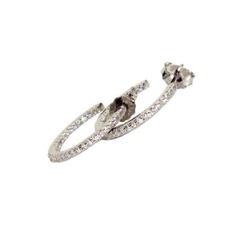 NSA|Orecchini pietre zirconi dentro fuori cerchio argento 925 1,90cm marca nalbori