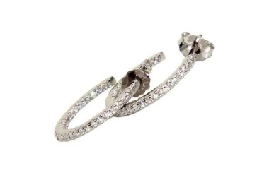 NSA|925 silver earrings circles zircons internal external 1,9cm brand NALBORI