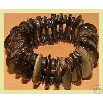 NSA|BRACCIALE Etnico MEZZA LUNA Tutto COCCO naturale scuro