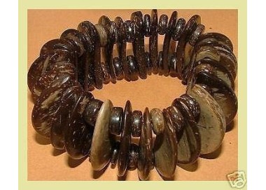 NSA|BRACELET Ethnic HALF MOON All natural COCONUT dark