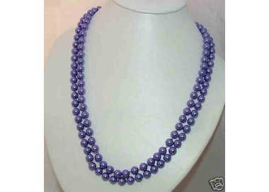 NSA|collana false perle viola madreperlato lunga 120 cm doppio giro o nodo