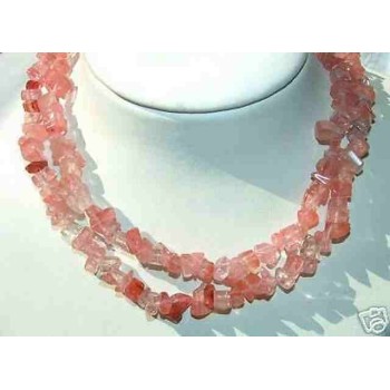 NSA|Collana Filo unico chips di Quarzo Cherry 83 Cm