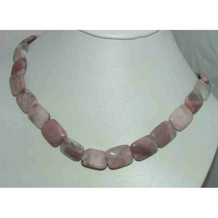 NSA|Collana donna rodonite pietre naturali girocollo mattoncino