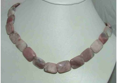 NSA|Woman rhodonite necklace with natural stones, brick choker
