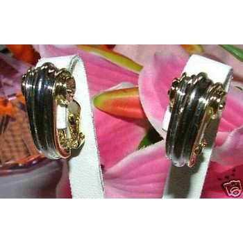 NSA|earrings costume jewelery clips curl for women silver and gold plated