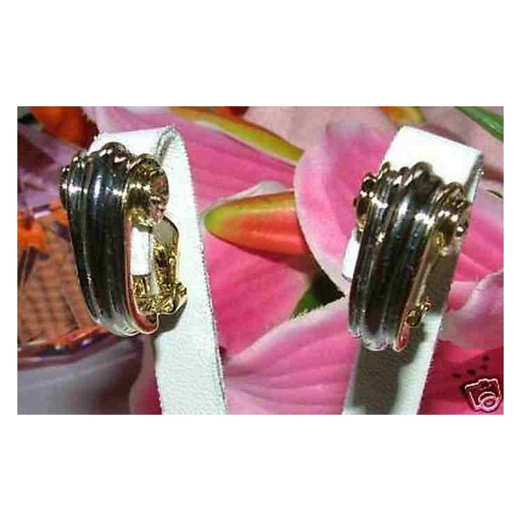 NSA|earrings costume jewelery clips curl for women silver and gold plated