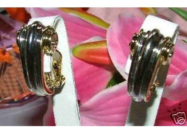 NSA|earrings costume jewelery clips curl for women silver and gold plated