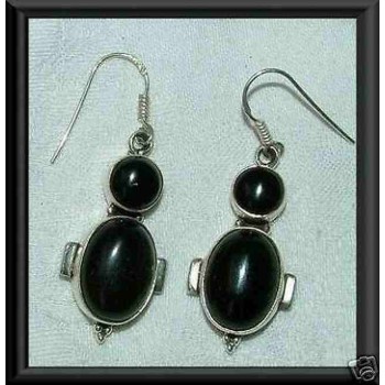 NSA|orecchini etnici argento 925 con DOPPIA ONICE