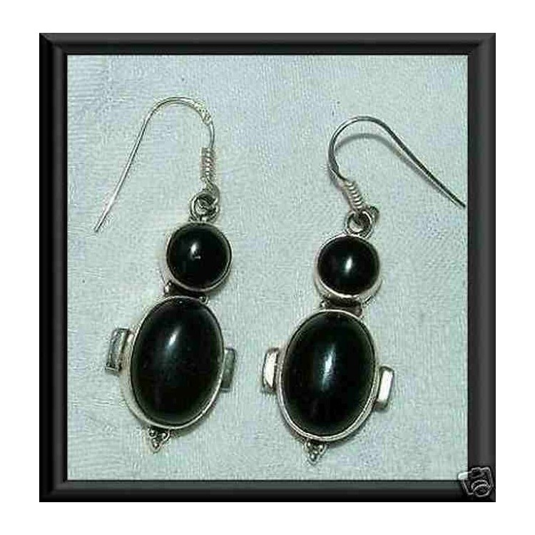 NSA|orecchini etnici argento 925 con DOPPIA ONICE