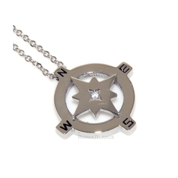 NSA|Hypoallergenic and stainless steel: Exclusive necklace rolo wind rose