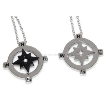 NSA|Hypoallergenic and stainless steel: Exclusive necklace rolo wind rose