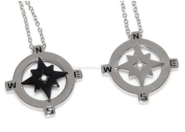 NSA|Hypoallergenic and stainless steel: Exclusive necklace rolo wind rose