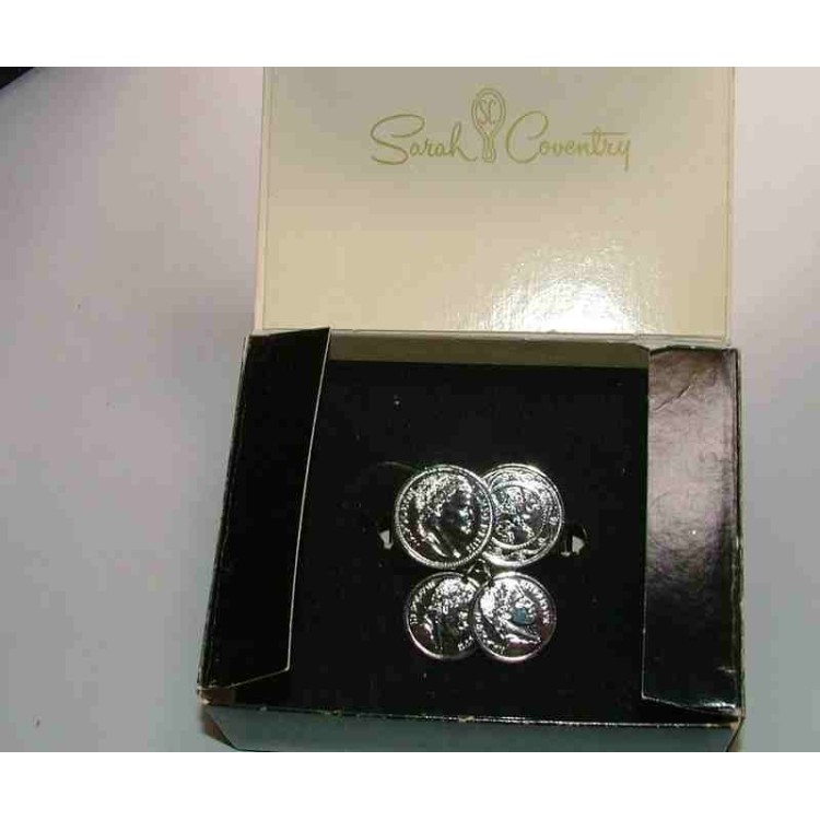 NSA|vintage spilla pinza per foulard o Stola SARAH COVENTRY originale tono argento