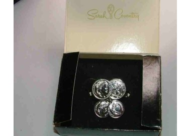 NSA|vintage spilla pinza per foulard o Stola SARAH COVENTRY originale tono argento