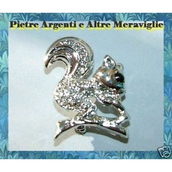 NSA|rhinestone squirrel silver jewelry brooch