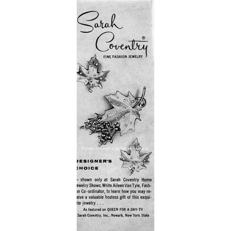 NSA|VINTAGE SARAH COVENTRY orecchini donna clips dorati FOGLIA D'ACERO
