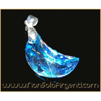 NSA|Collana in argento 925 con ciondolo Luna bianco AB swarovski certificato