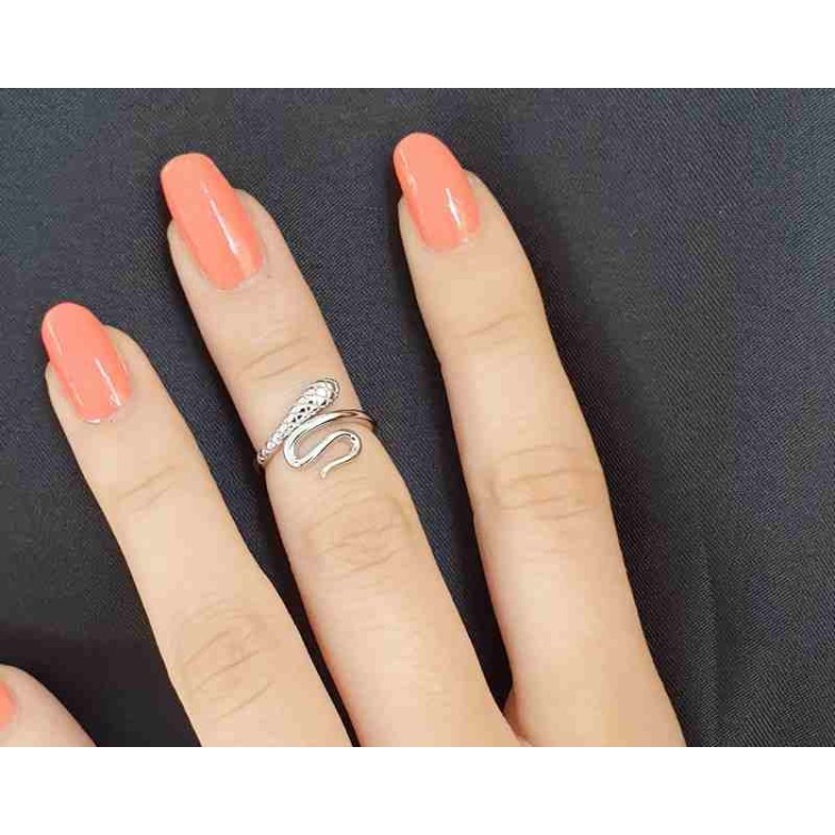 NSA|ring woman phalanx 925 silver snake finger rhodium NALBORI