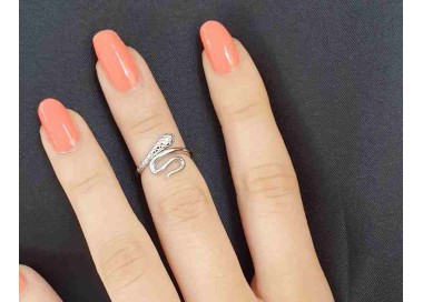 NSA|anello finger serpente argento 925 rodiato NALBORI