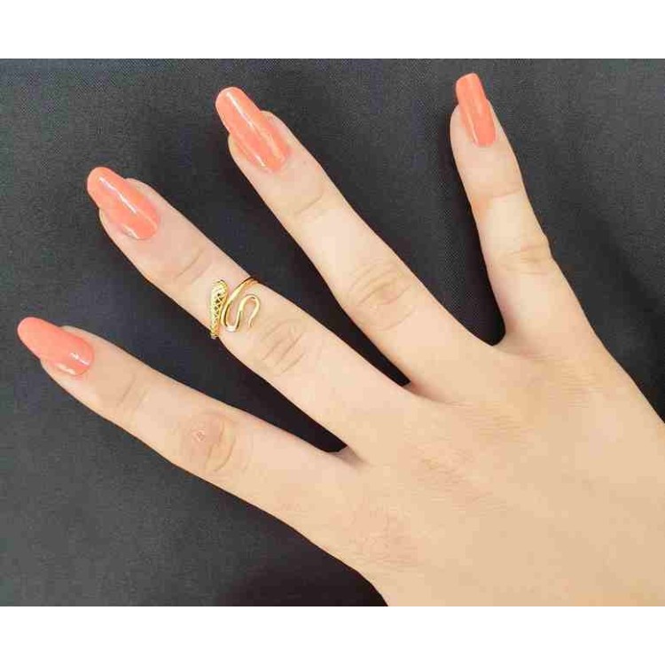NSA|woman ring phalanx 925 silver snake finger yellow gold plated NALBORI