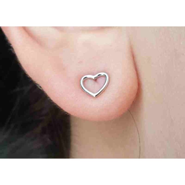 NSA|NALBORI 925 silver woman earrings with open heart