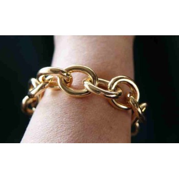 NSA|Oval bracelet in hypoallergenic bronze plated yellow gold for woman