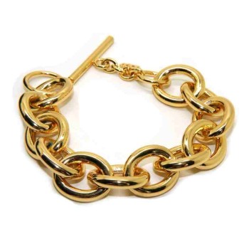 NSA|Oval bracelet in hypoallergenic bronze plated yellow gold for woman
