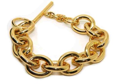 NSA|Oval bracelet in hypoallergenic bronze plated yellow gold for woman