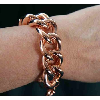 NSA|Bracciale grumetta placcato oro rosa, in Bronzo anallergico per donna