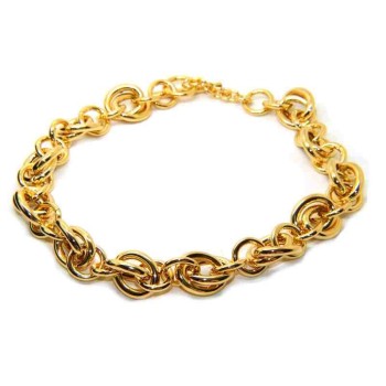 NSA|Collana ovali doppi placcata oro giallo, in Bronzo anallergico per donn