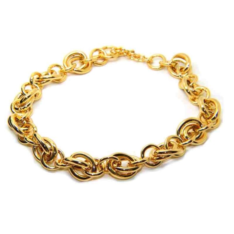 NSA|Collana ovali doppi placcata oro giallo, in Bronzo anallergico per donn