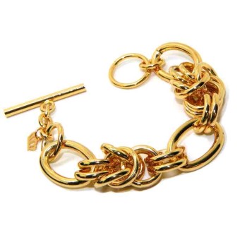 NSA|Bracciale maglia intrecciata placcato oro giallo, in Bronzo anallergico per donna