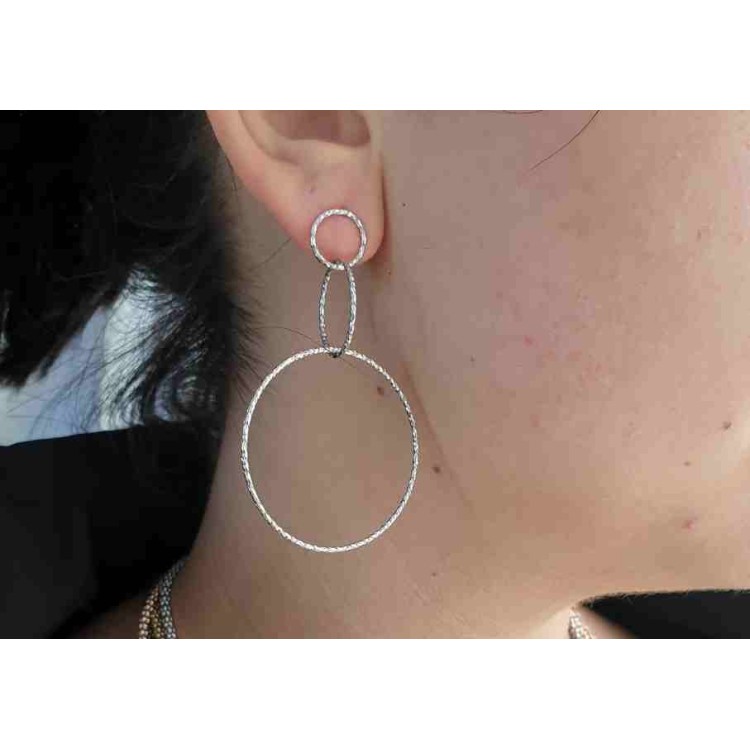 NSA|NALBORI Woman earrings 925 silver diamond circles