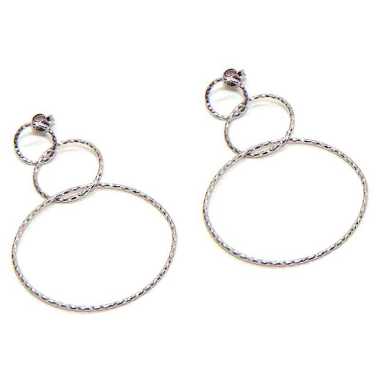 NSA|NALBORI Woman earrings 925 silver diamond circles