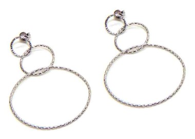 NSA|NALBORI Orecchini donna argento 925 cerchi diamantati colore oro bianco