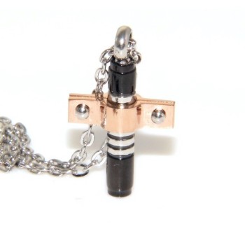 NSA|Stainless steel: forzatina cross pendant necklace round bolted 3 colors