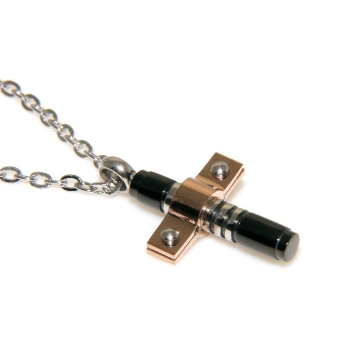 NSA|Stainless steel: forzatina cross pendant necklace round bolted 3 colors