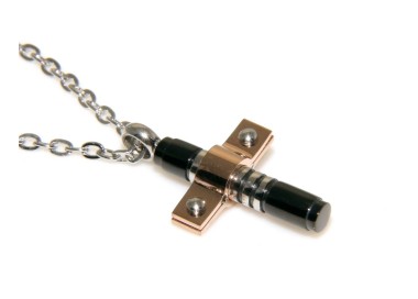 NSA|Stainless steel: forzatina cross pendant necklace round bolted 3 colors