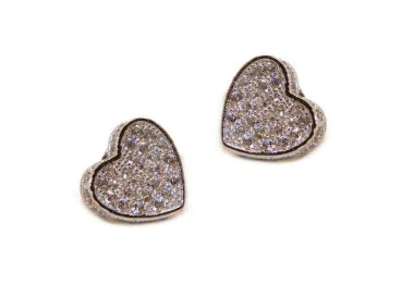NSA|orecchini donna argento 925 cuore 3d zirconi 11mm