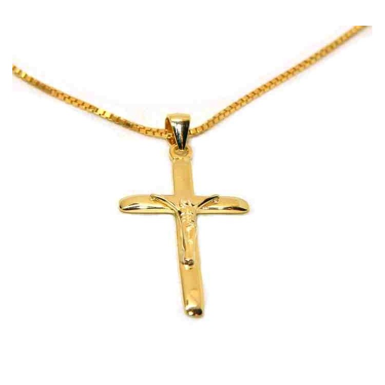 NSA|collana argento 925 croce placcata in oro giallo NALBORI