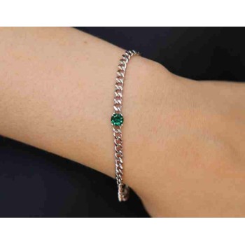 NonSoloArgenti | tennis Bracciale grumetta argento 925 smeraldo verde donna marca NALBORI