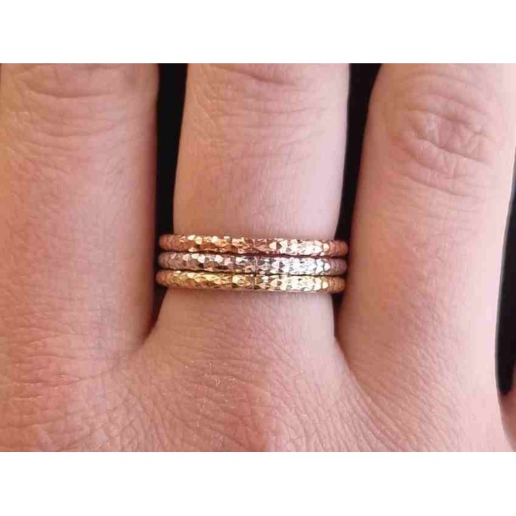 NSA|Tris 925 silver rings in 3 colors 6mm for woman three golds NALBORI