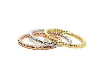 NSA|Tris anelli argento 925 in 3 colori 6mm per donna tre ori NALBORI